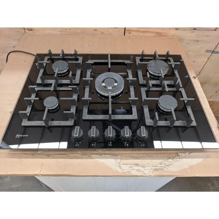 Refurbished Neff N70 T27CS59S0 75cm 5 Burner Gas on Glass Gas Hob Black