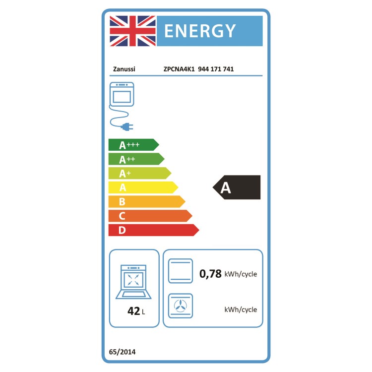 Refurbished Zanussi Series 20 ZPCNA4K1 60cm Double Built Under Electric Oven with Catalytic Cleaning Black