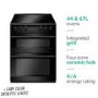 Refurbished Amica AFC6520BL 60cm Double Oven Electric Cooker with Ceramic Hob Black