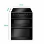 Refurbished Amica AFC6520BL 60cm Double Oven Electric Cooker with Ceramic Hob Black