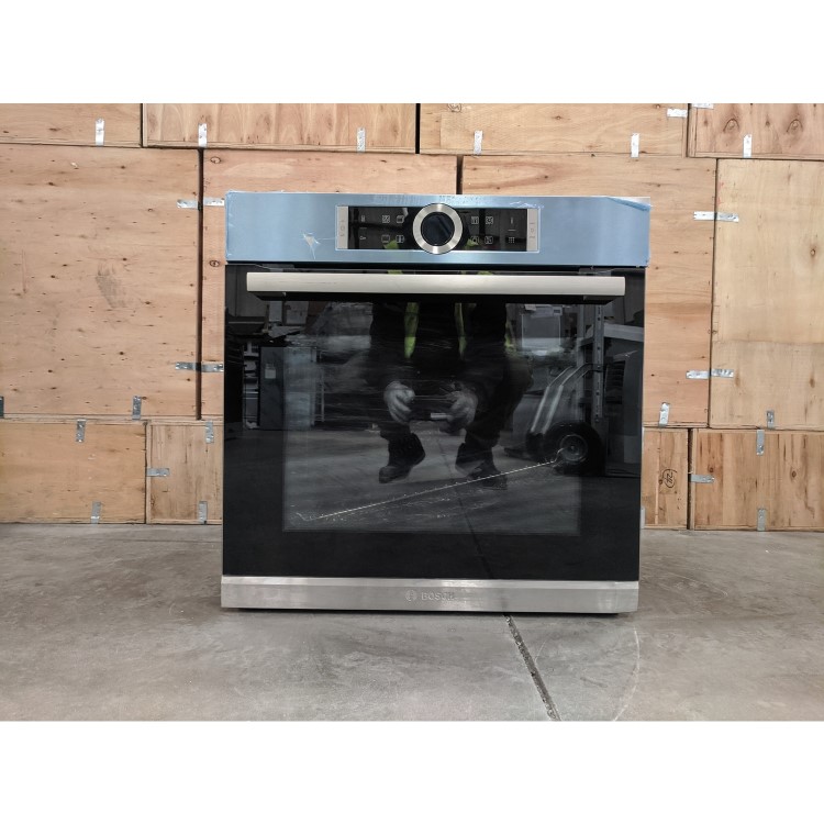 Refurbished Bosch Serie 8 HBG674BS1B Multifunction 60cm Single Built In Electric Oven Stainless Steel
