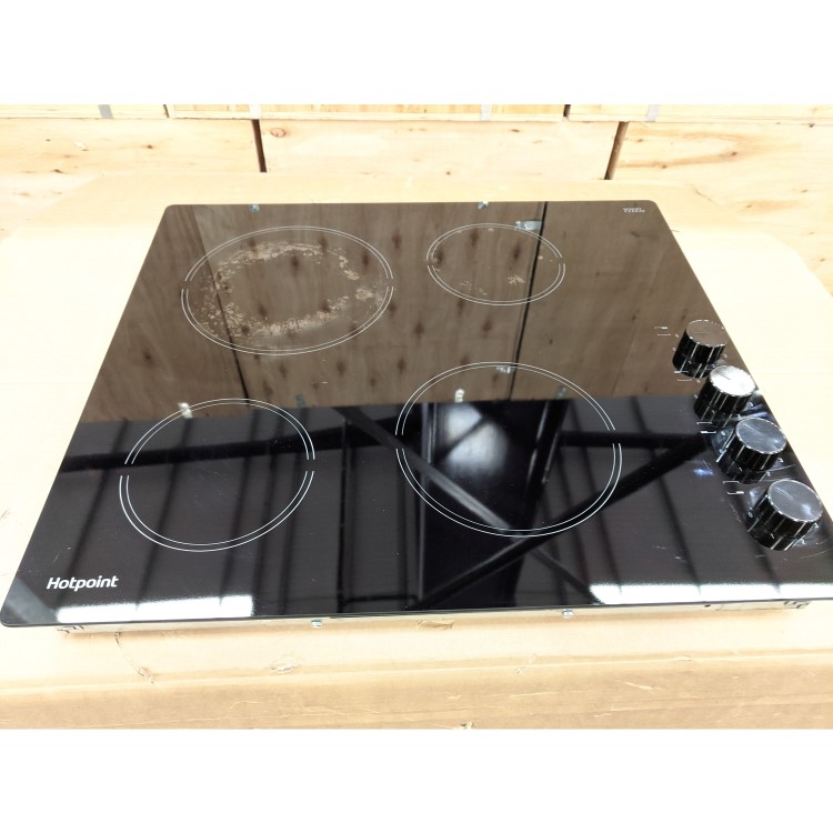 Refurbished Hotpoint HR619CH 58cm 4 Zone Knob Control Ceramic Hob
