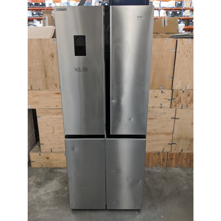 Refurbished Beko GNE480E20FX Freestanding 450 Litre American Fridge Freezer
