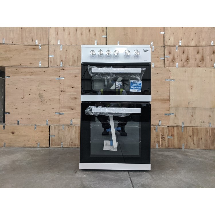 Refurbished Beko KDVC563AW 50cm Double Oven Electric Cooker with Ceramic Hob White