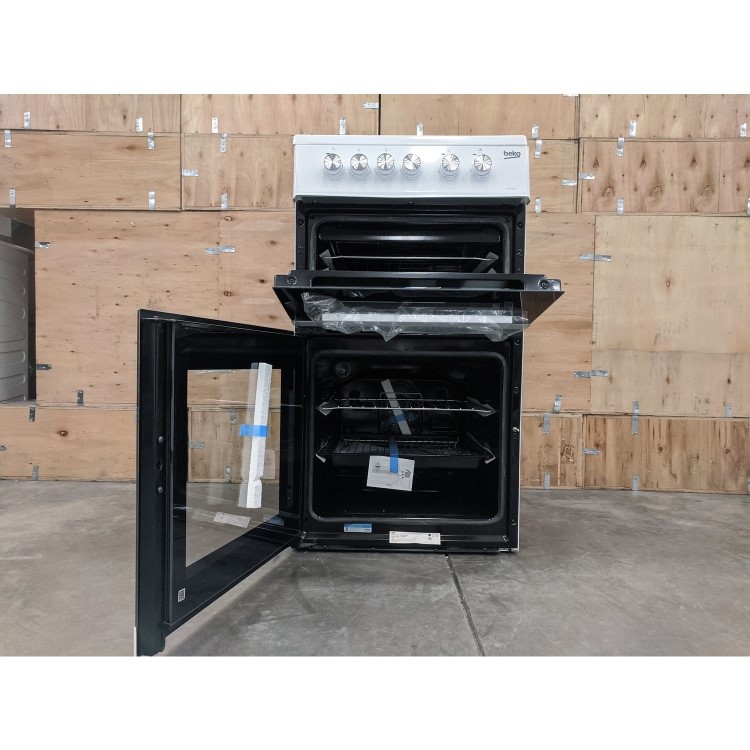 Refurbished Beko KDVC563AW 50cm Double Oven Electric Cooker with Ceramic Hob White