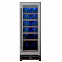electriQ 18 Bottle Capacity Single Zone Freestanding Wine Cooler - Stainless Steel