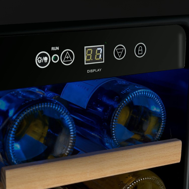 electriQ 18 Bottle Capacity Single Zone Freestanding Wine Cooler - Stainless Steel