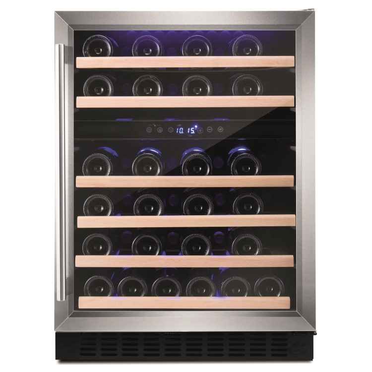 Refurbished Amica AWC600SS Freestanding 46 Bottle Dual Zone Under Counter Wine Cooler Stainless Steel