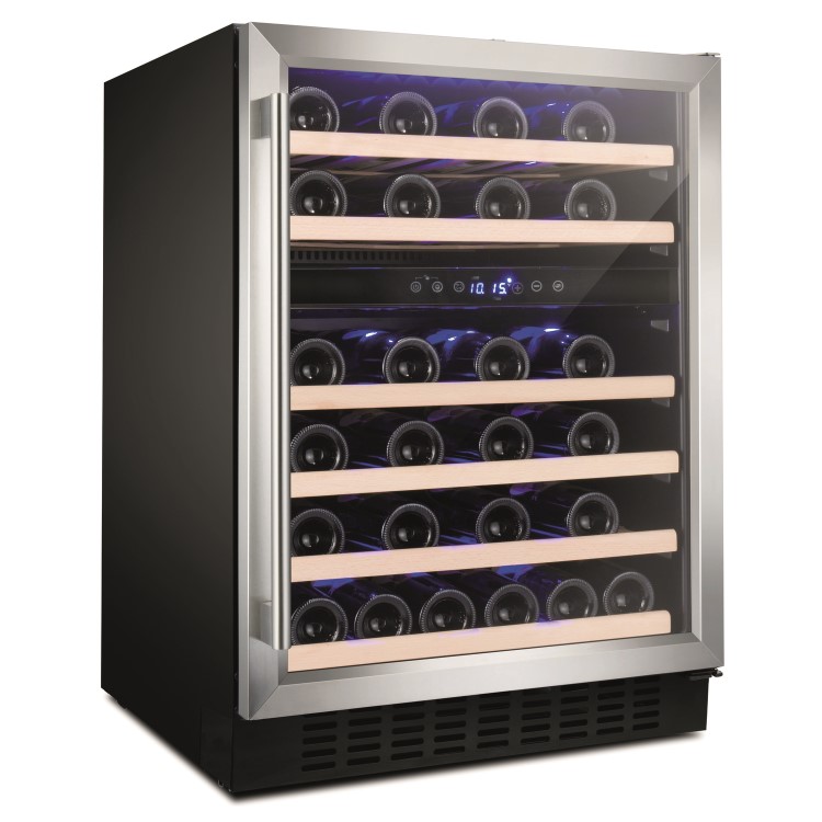 Refurbished Amica AWC600SS Freestanding 46 Bottle Dual Zone Under Counter Wine Cooler Stainless Steel