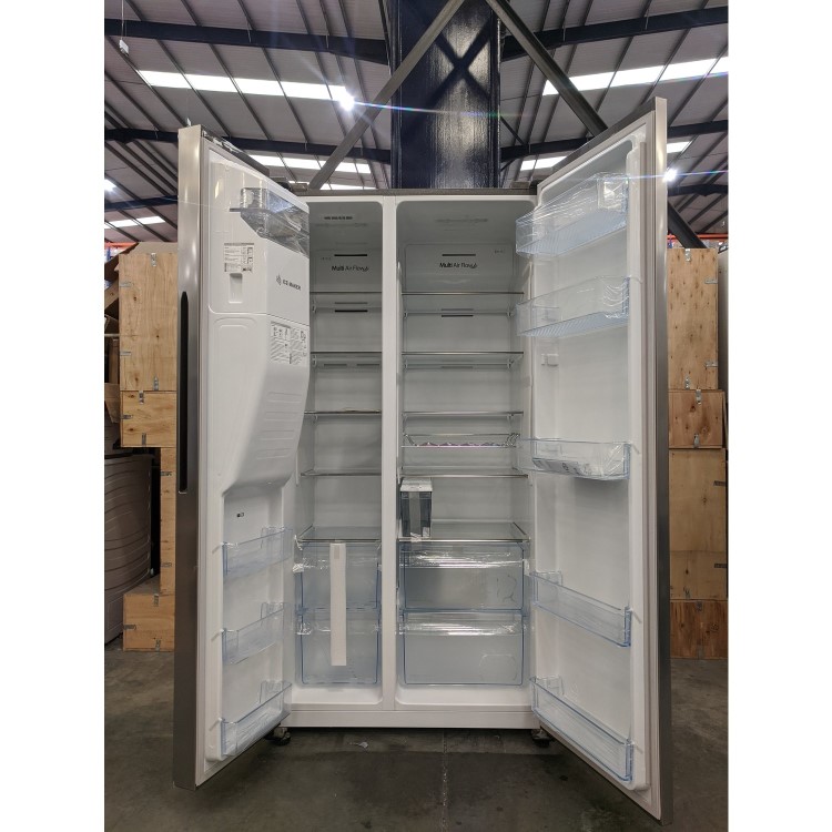 Refurbished Hisense RS694N4TCF 562 Litre American Fridge Freezer Stainless Steel