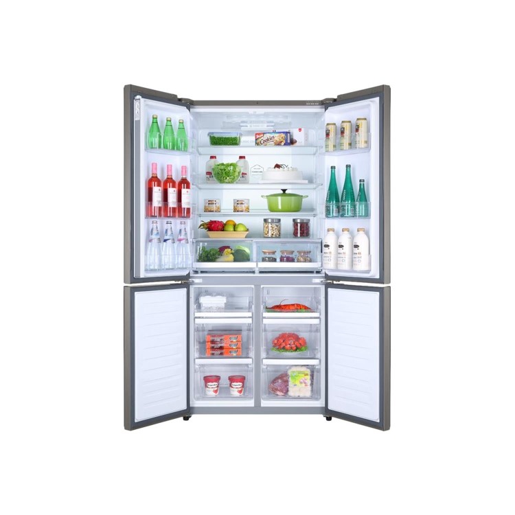 Refurbished Haier HTF-610DM7 Freestanding 712 Litre 70/30 Frost Free American Fridge Freezer Stainless Steel