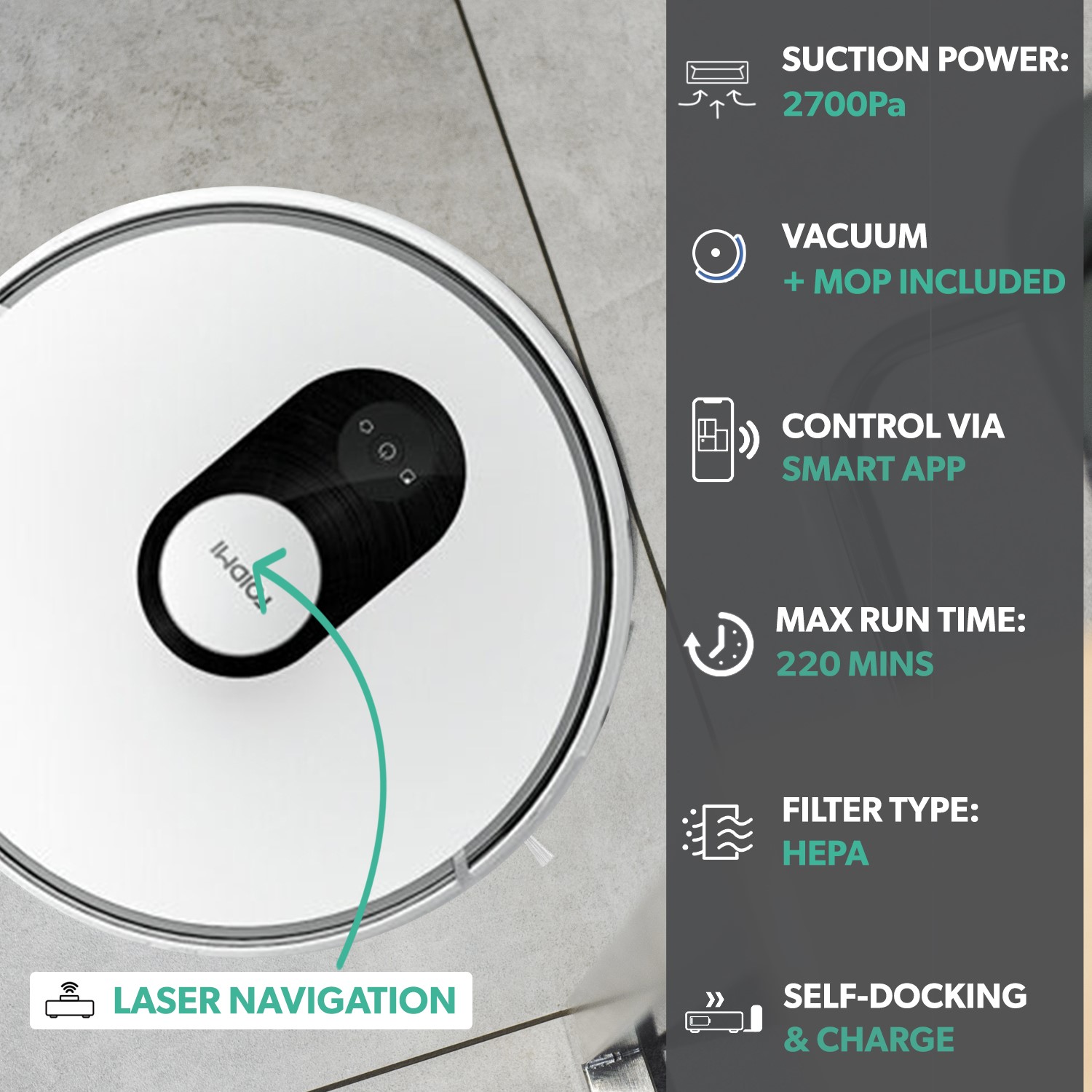 Refurbished Xiaomi Eve Plus Robot Vacuum Cleaner with Laser Navigation