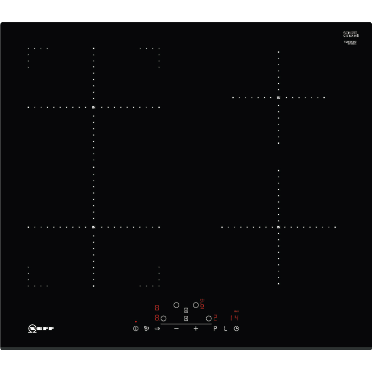 Refurbished Neff N70 T46FD53X2 60cm 4 Zone Induction Hob With TouchControl & CombiZone Black Glass