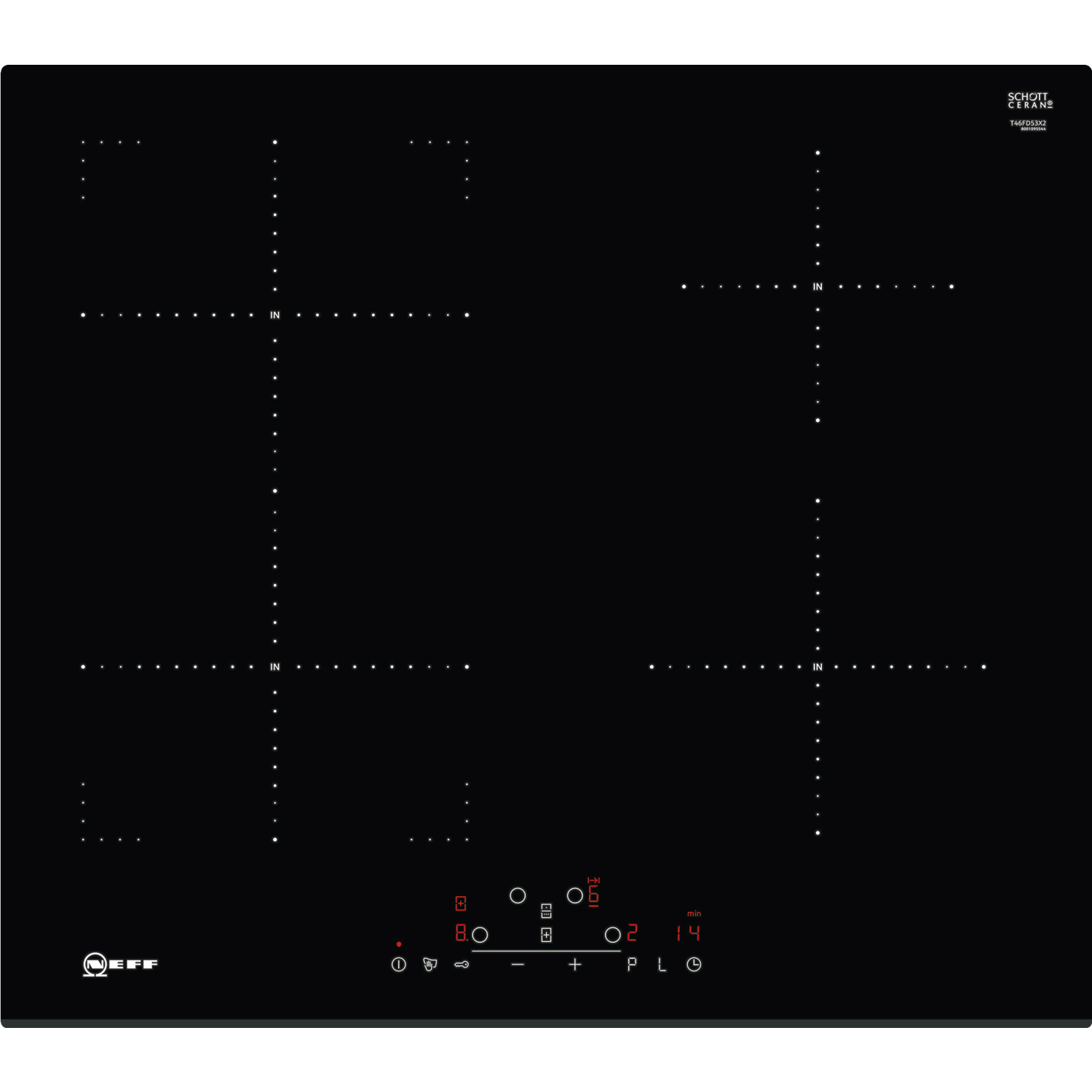 Neff N70 60cm 4 Zone Induction Hob with CombiZone - Bevelled Front Edge