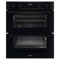 Refurbished Zanussi Series 20 ZPCNA4K1 60cm Double Built Under Electric Oven with Catalytic Cleaning Black