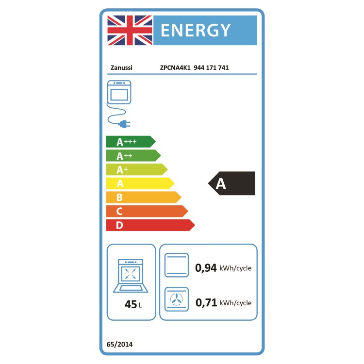 Refurbished Zanussi Series 20 ZPCNA4K1 60cm Double Built Under Electric Oven with Catalytic Cleaning Black