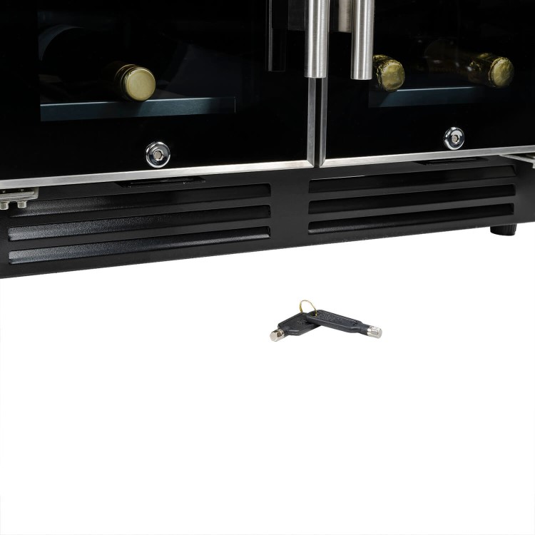 Refurbished electriQ EQWINECH60DD Freestanding 36 Bottle  Dual Zone Under Counter Wine Cooler Stainless Steel