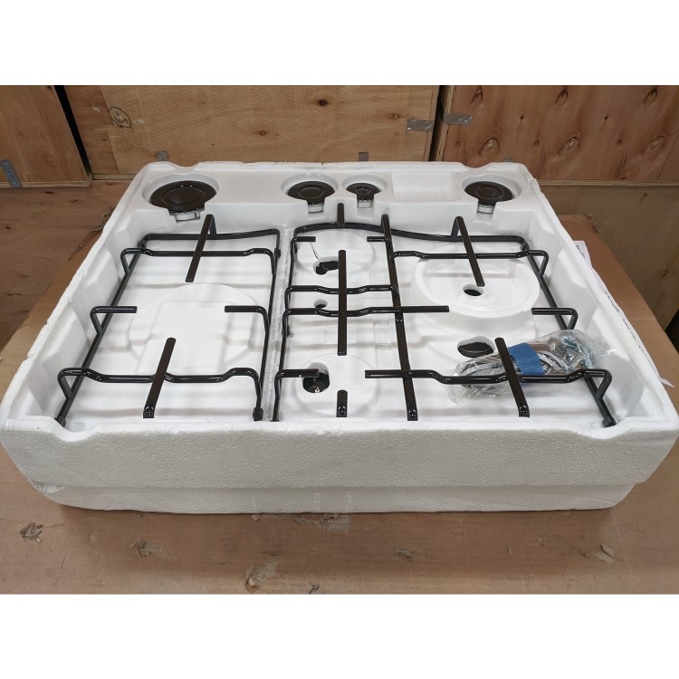 Refurbished Hotpoint PCN642HBK 59cm 4 Burner Gas Hob Black