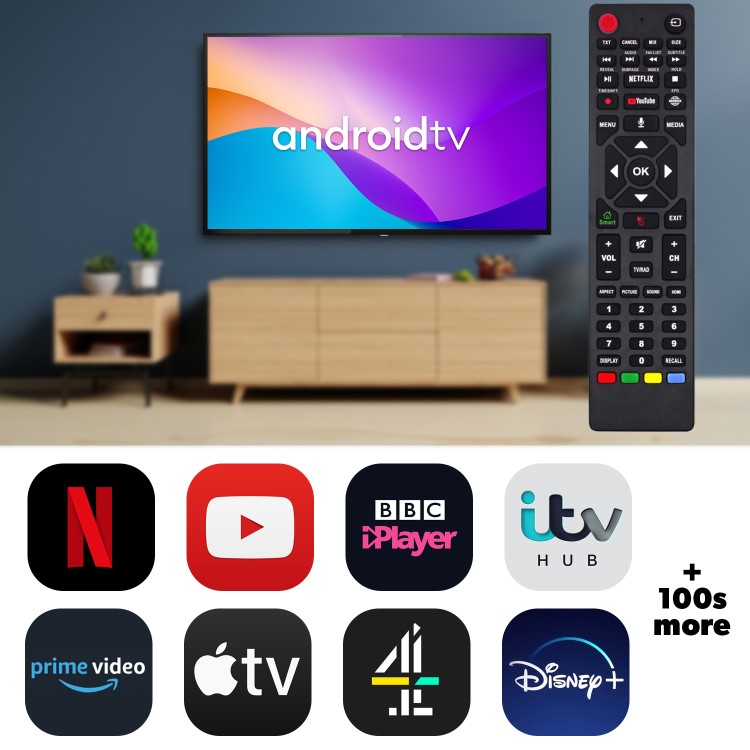 electriQ T2SMH 65 Inch LED 4K HDR Freeview Android Smart TV