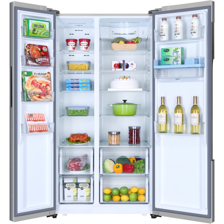 Refurbished Haier HRF-522WS6 Freestanding 501 Litre 50/50 Frost Free Fridge Freezer with Water Dispenser Silver