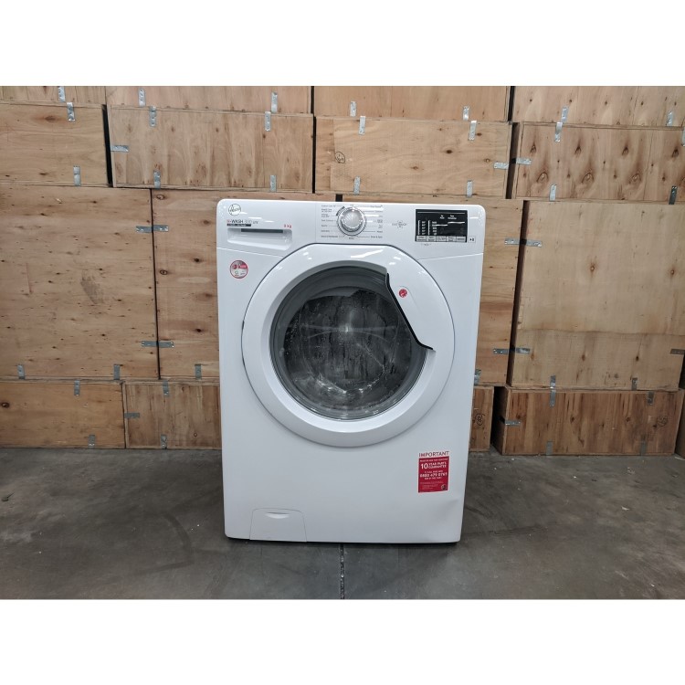 Refurbished Hoover H-Wash 300 H3W492DE/1-80 Freestanding 9KG 1400 Spin Washing Machine White
