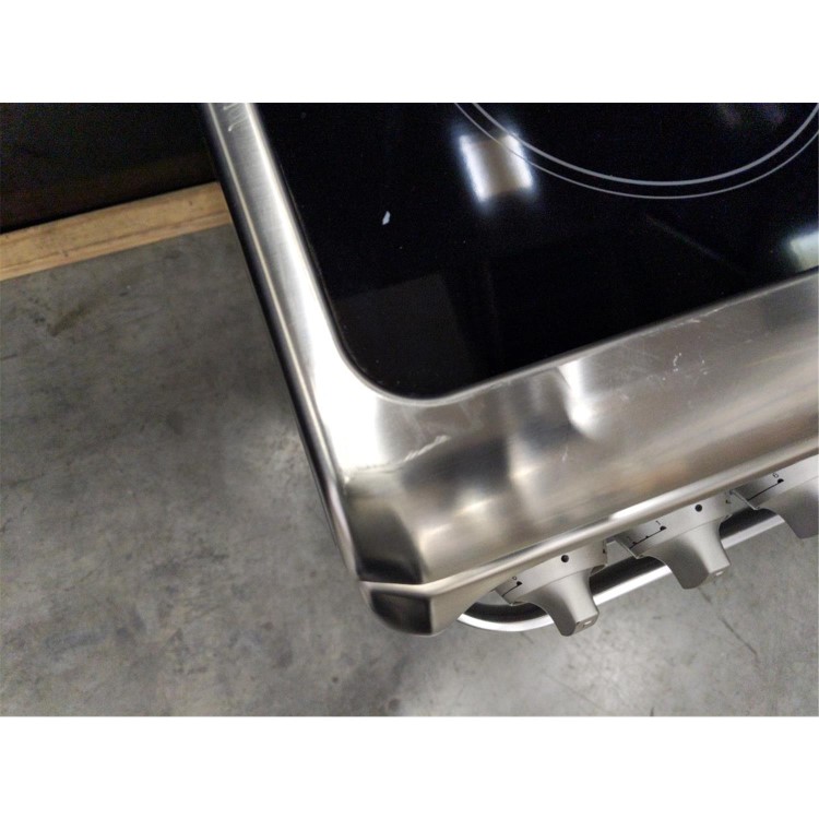 Refurbished Hotpoint HUE61XS 60cm Double Oven Electric Cooker With Ceramic Hob