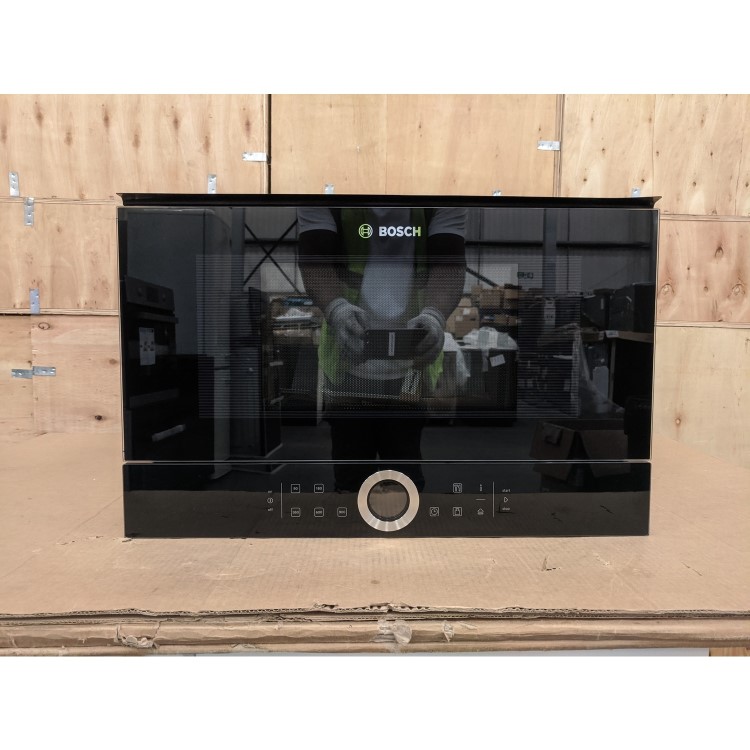 Refurbished Bosch Serie 8 BFL634GB1B Built In 21L 900W Microwave Black