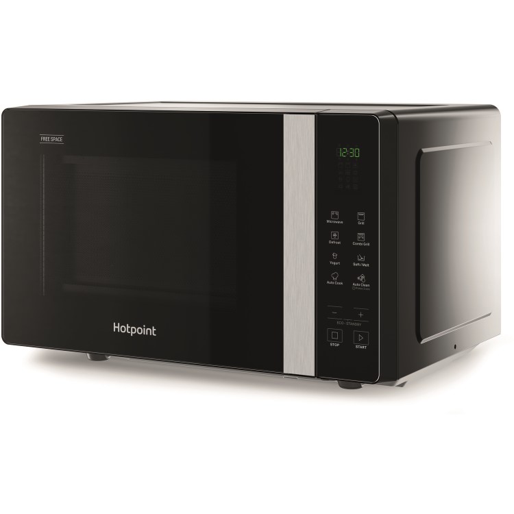 Refurbished Hotpoint Xtraspace MWHF203B Flatbed 20L With Grill 800W Microwave Oven Black