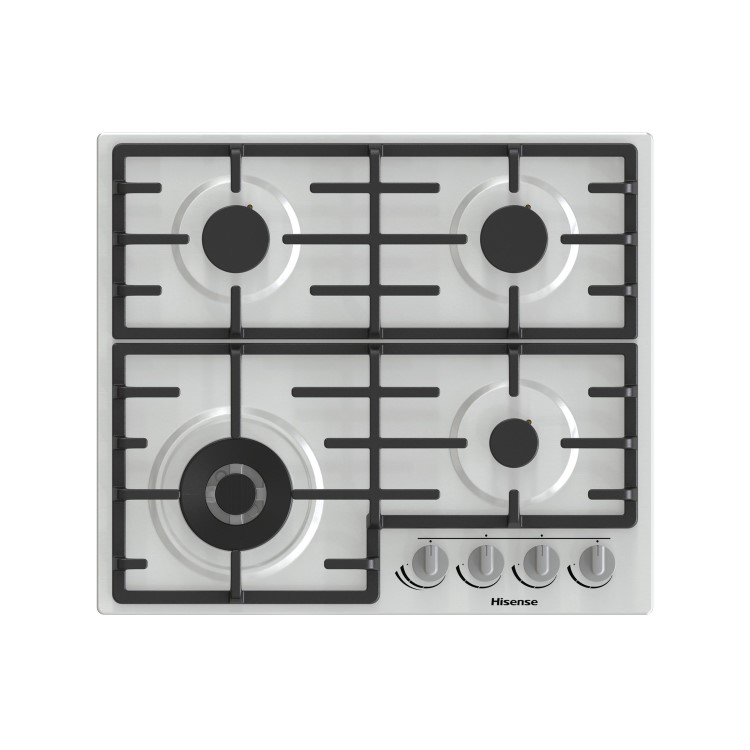 Refurbished Hisense GM663XB 60cm 4 Burner Gas Hob Stainless Steel