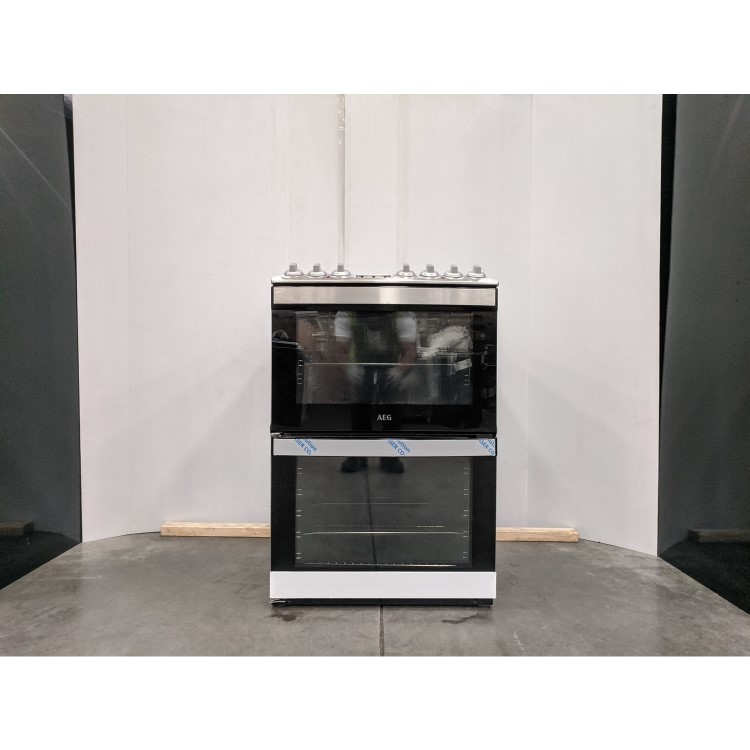 Refurbished AEG CIB6740ACM 60cm Double Oven Electric Cooker With Induction Hob Stainless Steel