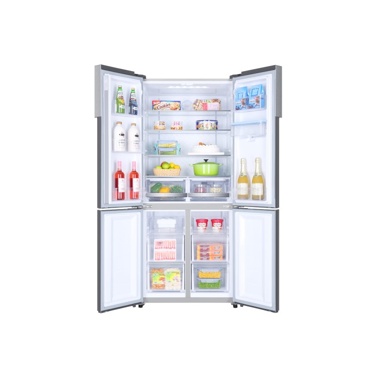 Refurbished Haier HTF-452WM7 452 Litre American Fridge Freezer Stainless Steel