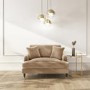 Beige Velvet Loveseat Armchair with Scatter Cushions - Payton