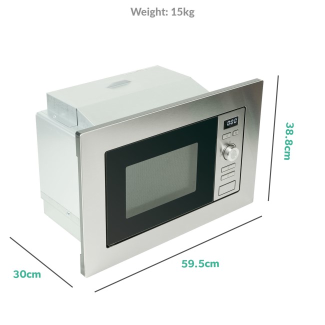 electriQ 17L 700W Stainless Steel Built-In Cupboard Microwave