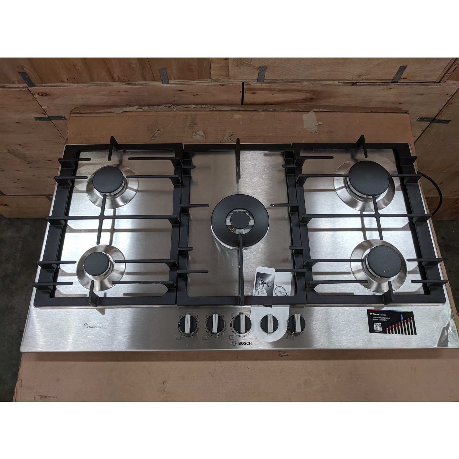 Refurbished Bosch Series 6 PCR9A5B90 90cm 5 Burner Gas Hob Stainless Steel BuyItDirect.ie