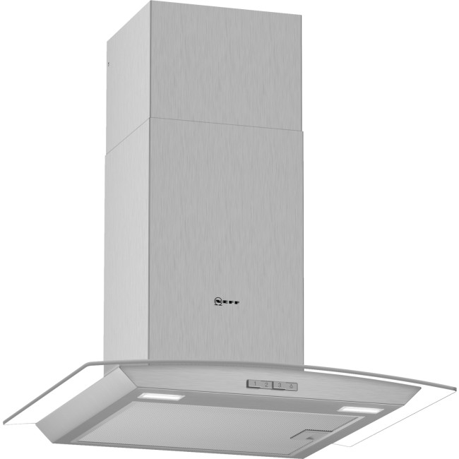 Refurbished Neff N30 D64ABC0N0B 60cm Curved Glass Chimney Cooker Hood Stainless Steel
