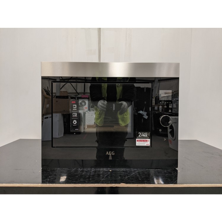 Refurbished AEG MBE2658SEM Built In 26L 900W Microwave Black