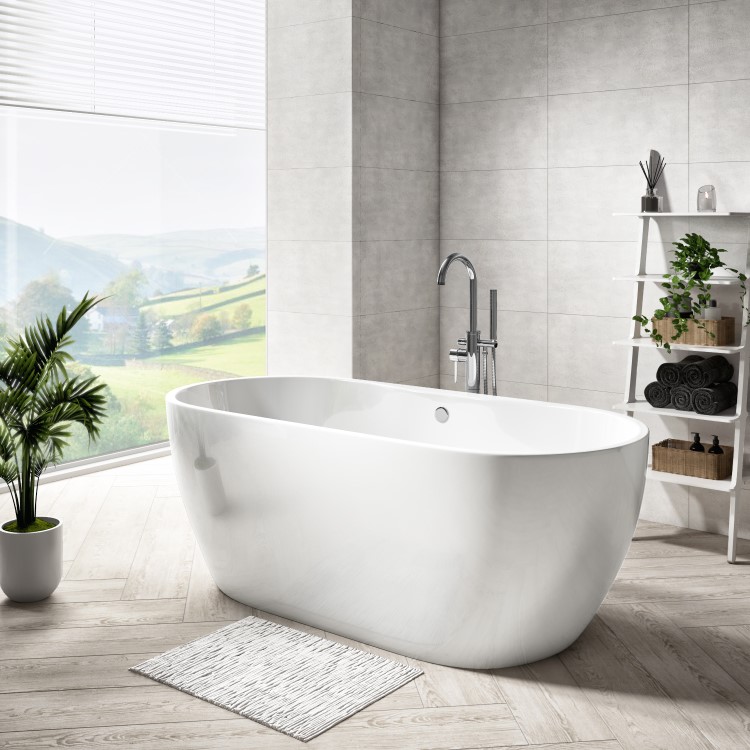 GRADE A1 - Lisbon Double Ended Freestanding Bath - 1650 x 750mm