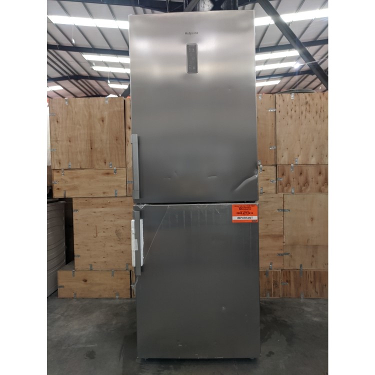 Refurbished Hotpoint NFFUD191X1 Freestanding 444 Litre 60/40 Frost Free Fridge Freezer Stainless Steel