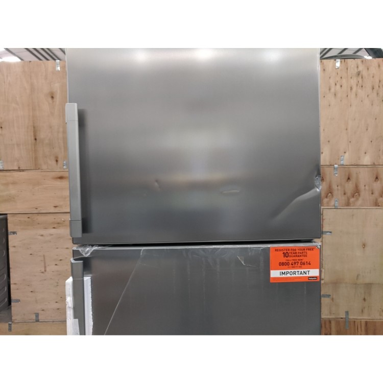 Refurbished Hotpoint NFFUD191X1 Freestanding 444 Litre 60/40 Frost Free Fridge Freezer Stainless Steel