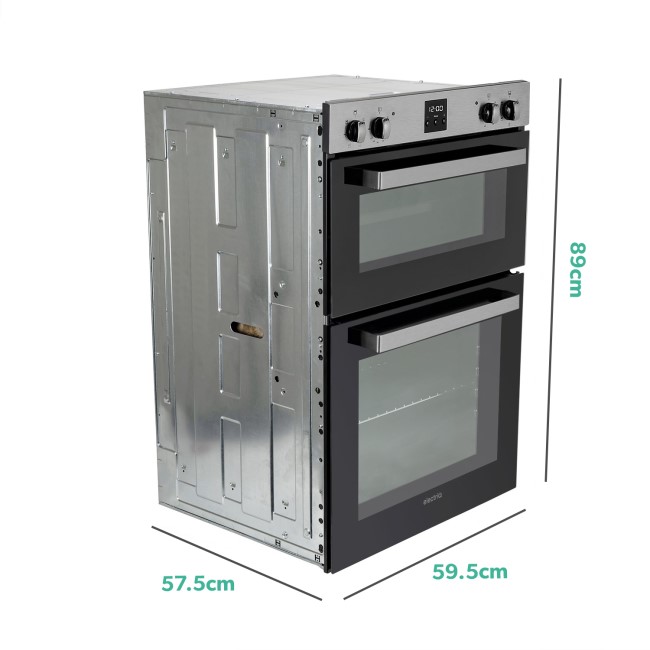 electriQ Built In Electric Double Oven - Stainless Steel