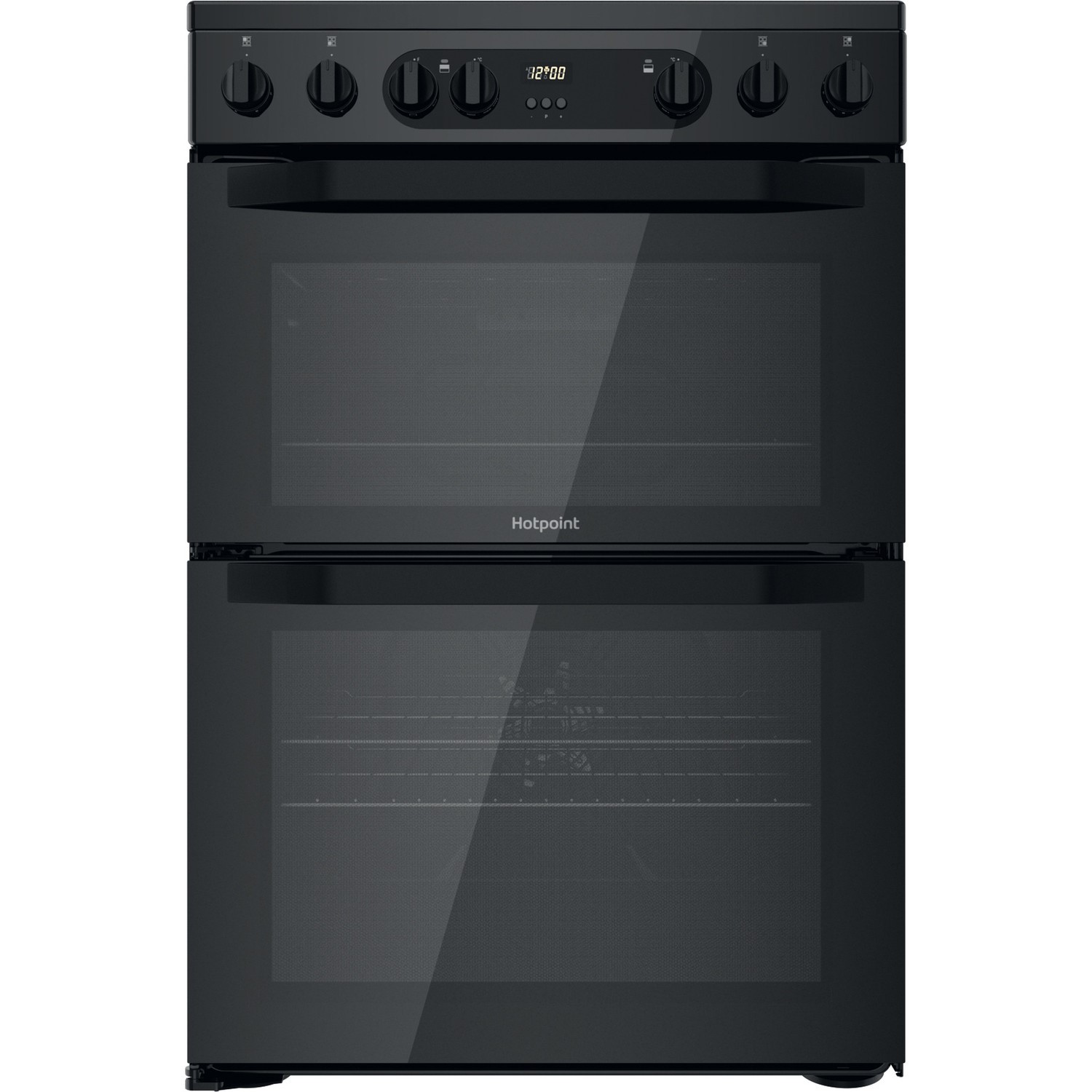 Hotpoint 60cm Double Oven Electric Cooker - Black