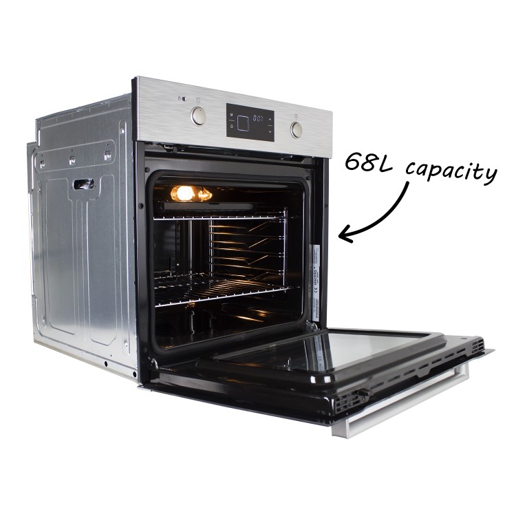 electriQ Plug In Self Cleaning Electric Single Oven - Stainless Steel