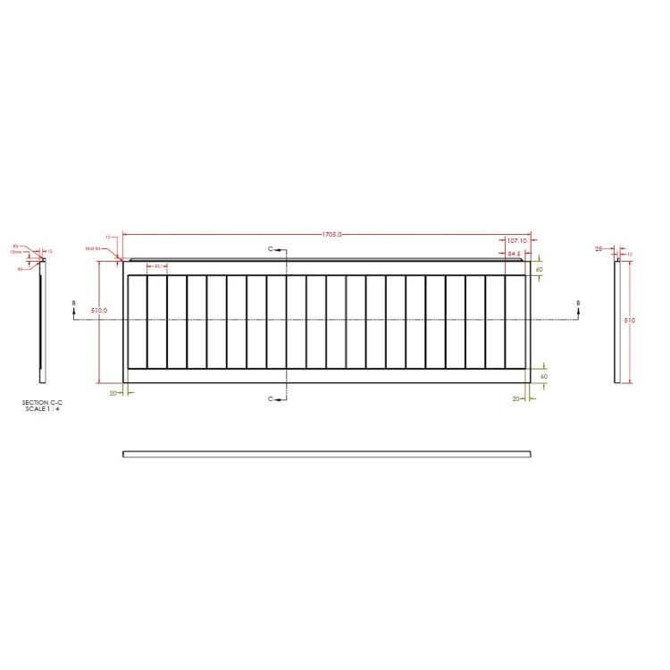 GRADE A1 - 1700mm Holt Tongue and Groove Front Bath Panel