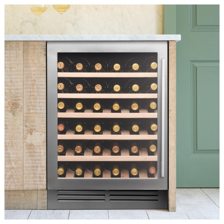 Refurbished Caple Classic WI6142 Freestanding 52 Bottle Single Zone Under Counter Wine Cabinet Stainless Steel
