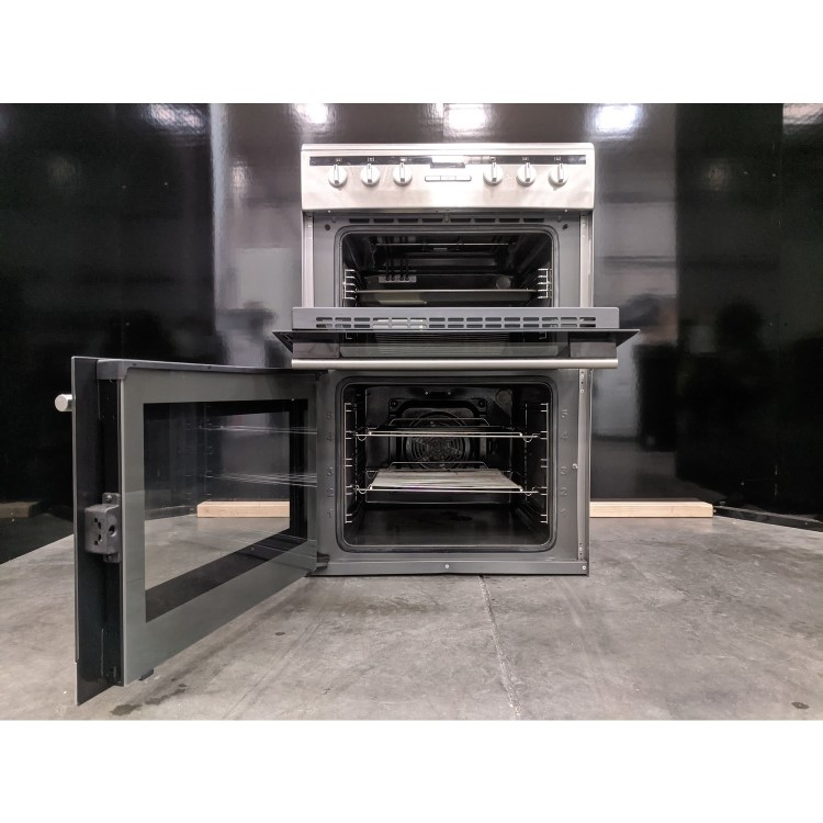 Refurbished Amica AFC6550SS 60cm Double Oven Electric Cooker with Ceramic Hob Stainless Steel