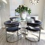 GRADE A1 - Set of 2 Grey Velvet Cantilever Dining Chair - Alana Boutique Bundle