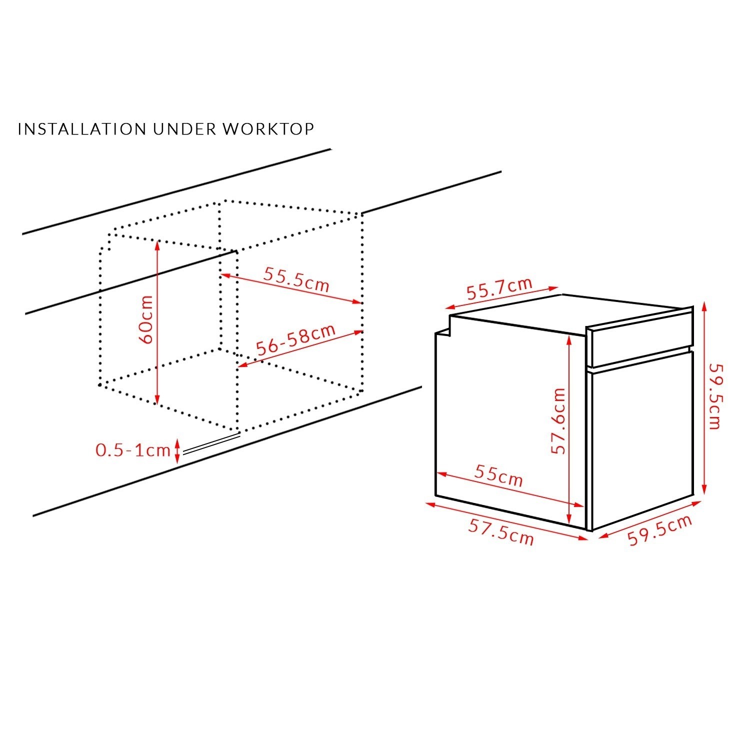 Refurbished electriQ EQBIOLG1WH 60cm Single Built In Electric Oven