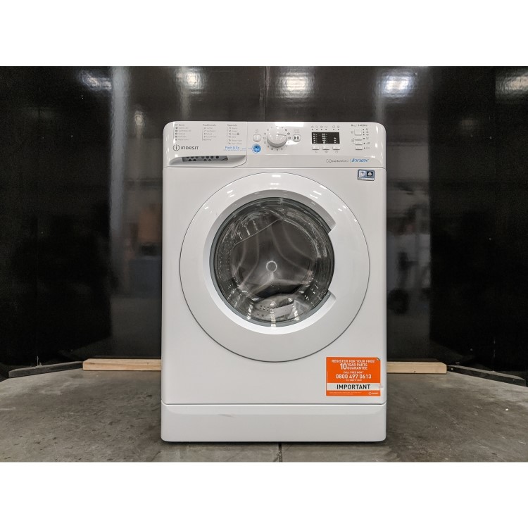 Refurbished Indesit BWA81485XWUKN Push And Go Freestanding 8KG 1400 Spin Washing Machine White
