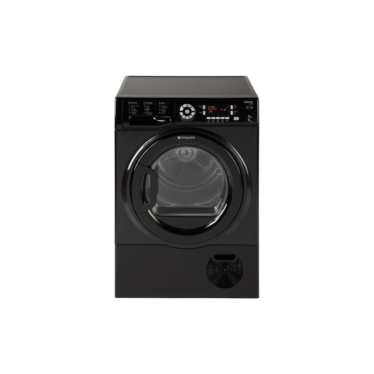 Refurbished Hotpoint Ultima SUTCD97B6KM Freestanding Condenser 9KG Tumble Dryer Black