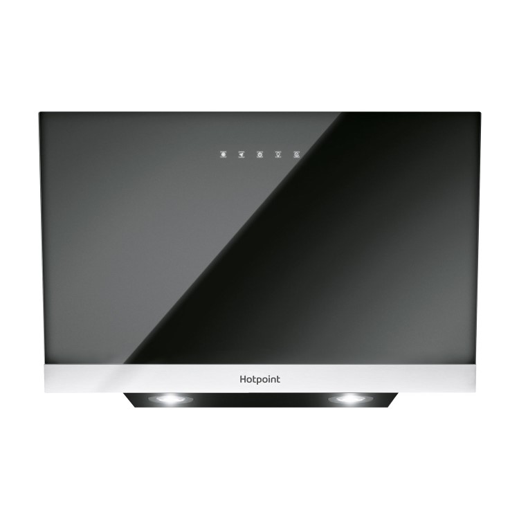 Refurbished Hotpoint PHVP87FLTK 80cm Angled Cooker Hood Black